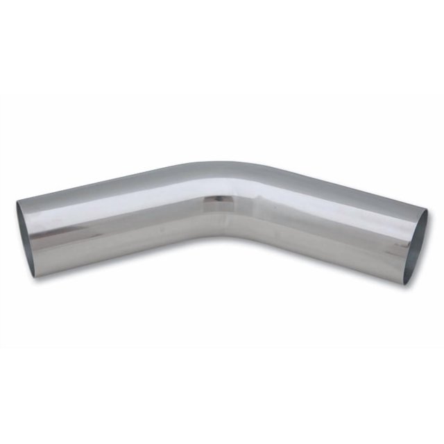 Vibrant Performance Air Intake Tube 2175 Fabrication Components; 3 Inch Outside Diameter; 45 Degree Elbow With 4-1/2 Inch Center Line Radius; 6 Inch Leg Length; Polished; Silver; Aluminum