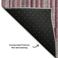 thumbnail image 5 of Addison Rugs Mayfield Premium Machine Washable Transitional Stripes Blush Rectangle Rug, 3' X 5' Machine Washable Transitional Stripes Blush Oversized Sherpa Throw Blanket, 5 of 6