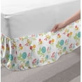 thumbnail image 2 of Floral Bed Skirt, Cartoon Style Like Colorful Flower Bouquets Sketch on Plain Background, Elastic Bedskirt Dust Ruffle Wrap Around for Bedding Decor, 4 Sizes, White and Multicolor, by Ambesonne, 2 of 2