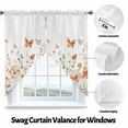 thumbnail image 3 of Pink Flower Swag Valances for Windows 2 Pack Watercolor Butterfly Wildflower Vintage Plant Swag Kitchen Curtains 63 Inches Long Rod Pocket Short Window Treatment for Kitchen Bathroom 36"x63", 3 of 8