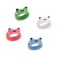 thumbnail image 4 of sweethay 4 Uds. Anillos bonitos de arcilla de rana, anillos acrílicos de animales en 3D de dibujos animados, joyería ligera, anillo Ropa, zapatos y accesorios Miscelánea, 4 of 6