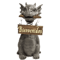 Garden Dragon Welcome Dragon Garden Display Decorative Accent Sculpture Stone Finish 10 Inch Tall