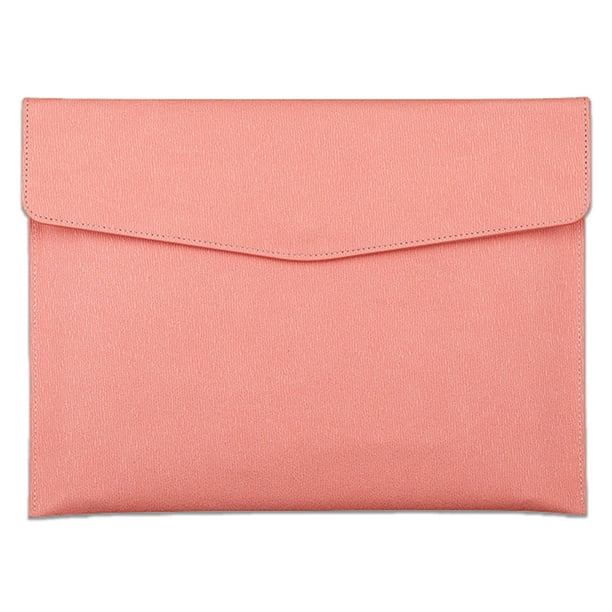 Carpeta de documentos Desiderio, impermeable, de piel sintética, tamaño A4, organizador de archivos, portafolios, cierre magnético, color rosa