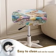 thumbnail image 4 of Renewold Bar Stool Covers 12"-14" Irish Round Bar Stool Seat Slipcover Stretch Washable Bathroom Vanity Seat Stool Covers for Home Office Easter Decor, 2 Count, Retro Bunny Egg Blue Sky, 4 of 6
