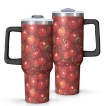 Modern 40oz Tumbler– Stainless Steel Insulated Tumbler with Handle and Straw, Large Capacity Travel Cup for Hot & Cold Drinks