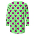 thumbnail image 5 of Plus Size T-Shirts Womens 3/4 Sleeve Polka Dots Print Crew Neck Graphic Tees Base Casual Summer Tops (2XL, Purple), 5 of 6