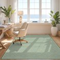 thumbnail image 3 of Design&I 2'x3' Washable Accent Rug Pet Friendly & Non-Slip Built-In Grip Sage Cream Crosshatch Trellis Symmetrical Lattice Framework Bathroom for Kitchen, Station, 3 of 7