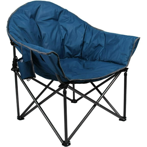 XiHuaZhaoChen Heavy Duty Oversized Camping Chairs Padded Moon Round Chair Saucer Recliner with Folding Cup Holder and Carry Bag