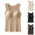 thumbnail image 5 of ZQUUVOU Thermal Tank Tops for Women Winter Solid Color Warm Seamless Sleevesless Thermal Underwear with Built-in Bra Khaki, 5 of 5