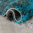 thumbnail image 5 of Well Woven Rami Teal & Grey Abstract Geometric 3D Textured Shag Area Rug 8x10 (7'10" x 10'6"), 5 of 7