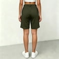 thumbnail image 4 of Bermuda Shorts for Women Hiking Casual Elastic Waist Wide Leg Suit Tailored Shorts Summer Dressy Work Shorts with Pockets Army Green 2XL, 4 of 5