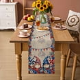 thumbnail image 2 of Independence Day Gnomes Table Runner 36 Inches, Red Blue Poppy Floral Beige Bed Runner Dresser Scarves Tabletop for Indoor Outdoor Parties/Ceremony/Banquet, 13"x 36", 2 of 9
