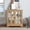 Oak, variant on Leumius LED Curio Display Cabinet, Antique Display Cabinet with Adjustable Shelves, Retro Design Quality Showcase with Lattice Doors Elegant Bookcase and Storage Cabinet for Home Decor Oak