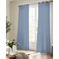 thumbnail image 5 of Blue Pure Color Sheer Curtains 84 Inch Length 2 Panels Set for Living Room/Bedroom, Aesthetics Contemporary Luxury Kitchen Curtains Grommet Semi-Sheer Curtains Drapes Window Treatments 52"x84"x2, 5 of 7