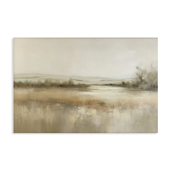 Stupell Industries Reflective Beige Countryside Landscape & Nature Painting Wrapped Canvas Art Print Wall Art, 24 x 16