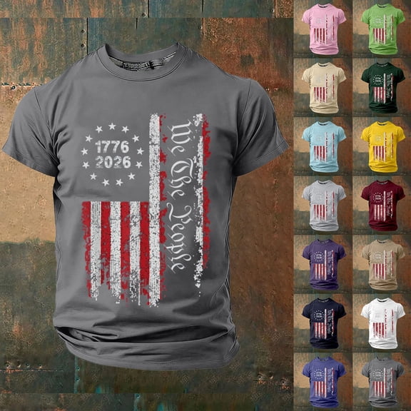 250Th Anniversary Graphic Print Short Sleeve T Shirt Casual Usa 250Th Anniversary Mens Tees Coffee L