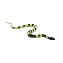 Snake, Banded Krait Snake, Rubber Reptile, Educational, Realistic Hand Painted, Figure, Lifelike Model, Figurine, Replica, Gift, 6" F2040 B39