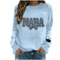thumbnail image 2 of yoeyez Mama Sweatshirt for Women Leopard Mama Bow Crewneck Moms Outfit Long Sleeve Lightweight Pullover Tops Gifts for Mothers Day, 2 of 6