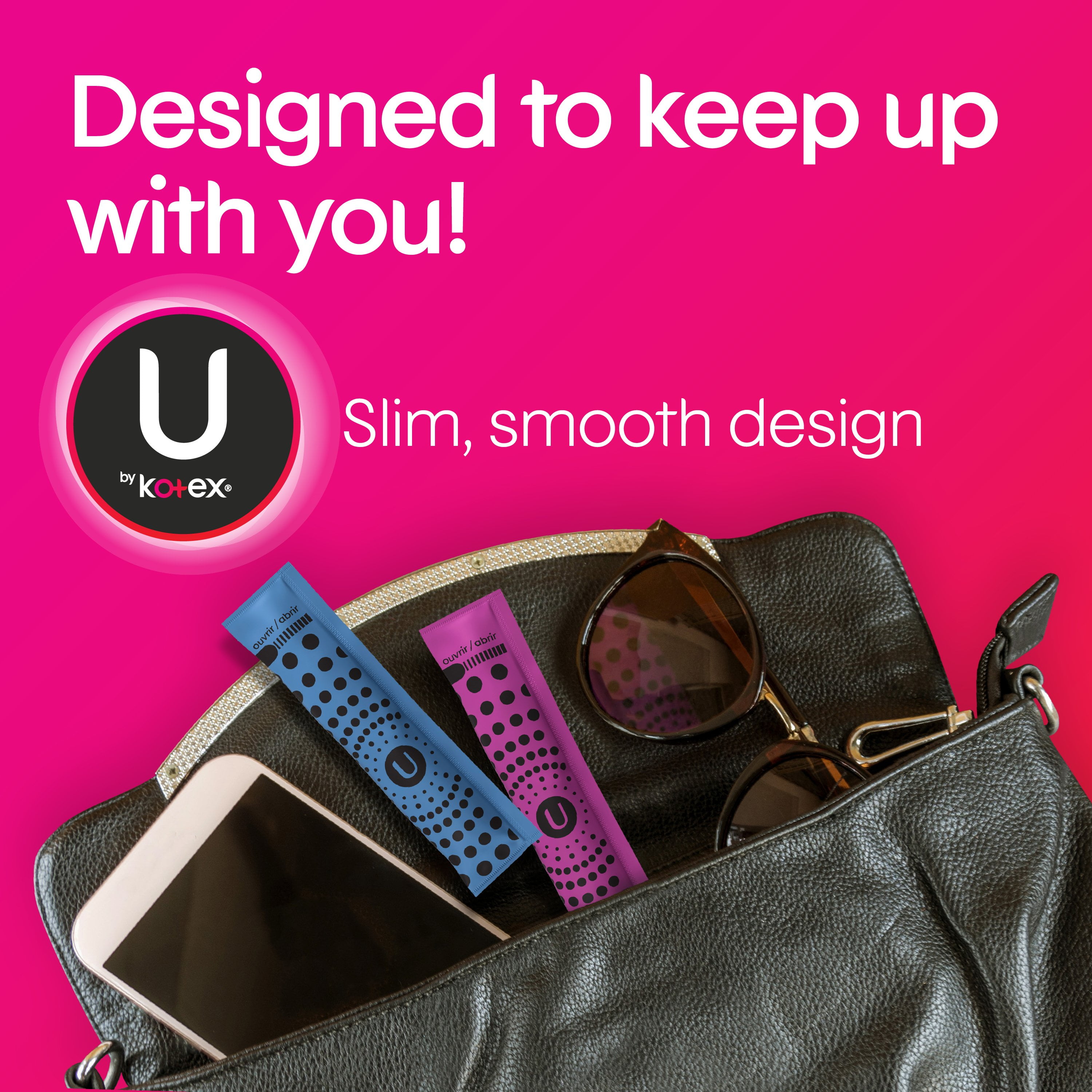 U by Kotex Click Compact Tampons, Multipack, Regular/Super Absorbency, Unscented, 34 Count