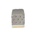 thumbnail image 3 of Baxton Studio Corrine Glam and Luxe Grey Velvet Fabric Upholstered and Gold PU Leather Ottoman, 3 of 5