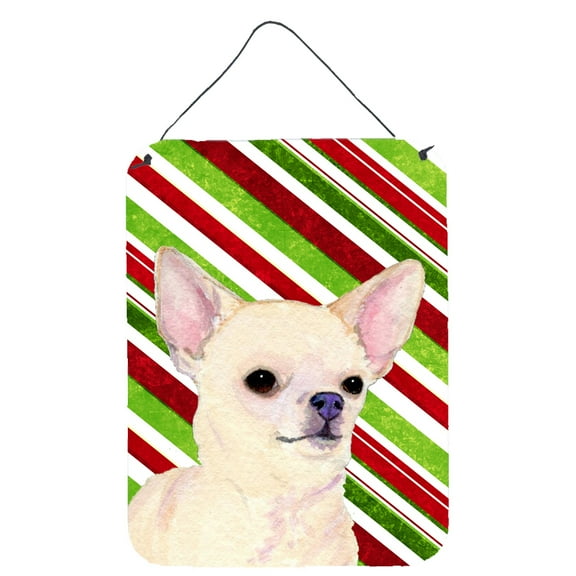 Carolines Treasures SS4541DS1216 Chihuahua Candy Cane Holiday Christmas Wall or Door Hanging Prints 12WX16H multicolor