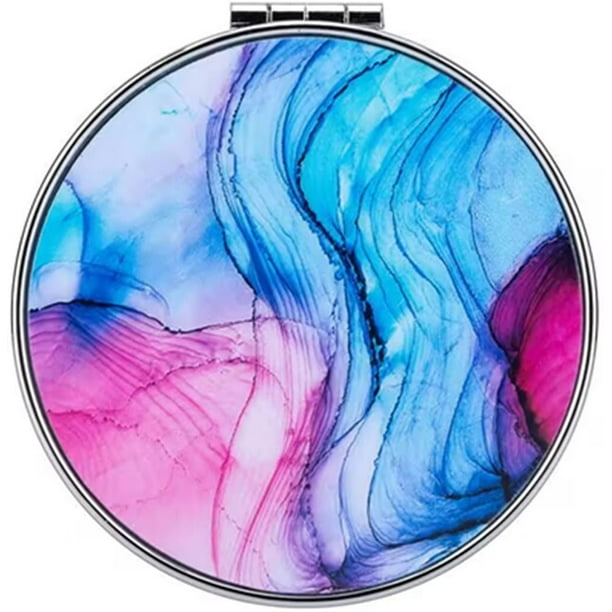 Espejo de bolsillo Mpowtech, espejo de tocador compacto, espejo de viaje pequeño con aumento de 2x1x, espejo de mano de doble cara para bolso, espejo cosmético para regalo y artículos esenciales de vi
