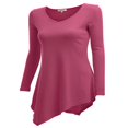 thumbnail image 2 of CHOK Tunique Longue à Manches Longues Col en V pour Femmes Robe T-Shirt, 2 of 3