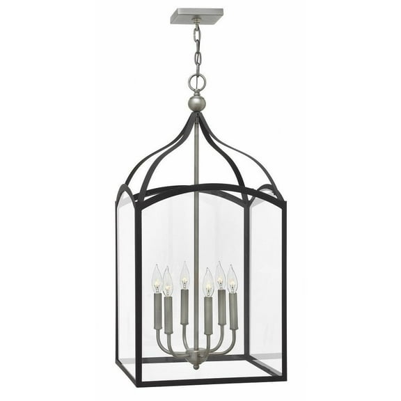 Farmhouse Six Light Chandelier-Aged Zinc Finish Bailey Street Home 81-Bel-3002285