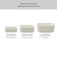 thumbnail image 3 of The Pioneer Woman Vintage Lace 6-Piece Nesting Casserole Baking Dish Bakeware Set with Lids, Linen, 3 of 14