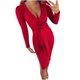 thumbnail image 1 of Otoño e invierno mujeres sexy cuello en V sólido adelgazante manga larga vendaje hendidura nalgas vestido de fiesta Fridja  NMB4239, 1 of 9