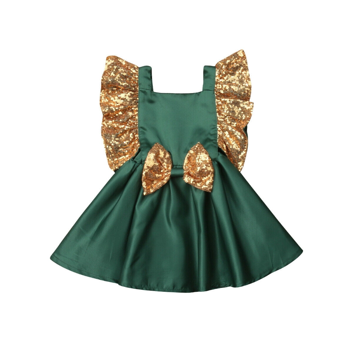 AIMJCHLD 6M-5T Baby Girls Backless Pageant Wedding Party Sequins Bowknot Flower Dresses