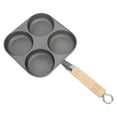 thumbnail image 1 of Egg Frying Pan, Egg Cooker Pan 4 Cups Wooden Handle  For Eggs, 1 of 8