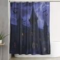 thumbnail image 6 of Halloween Shower Curtain, Halloween Bat Castle Halloween Decor Shower Curtain, Halloween Decorations Bathroom Curtain with 9 Buttonholes, Ruffle Shower Curtain 60x72in, 6 of 6
