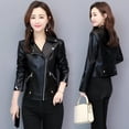 thumbnail image 5 of ZHAOCHENG Chaqueta de cuero genuino para mujer, de corte ajustado y corto, para primavera y otoño de 2024, de piel de oveja, de motociclista., 5 of 5