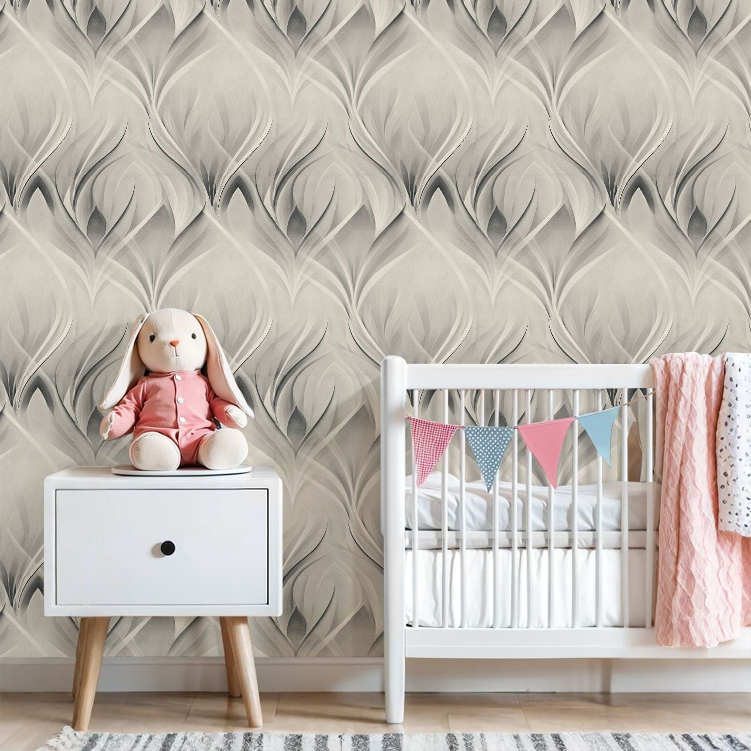 Peel and Stick Wallpaper Minimalistic Geometric Diamond Soft Gray Abstract Wall Mural 23.6in x 9.8ft Self Adhesive Removable Wall Paper Renter Friendly Wallpaper for Nursery Bedroom Cabinets