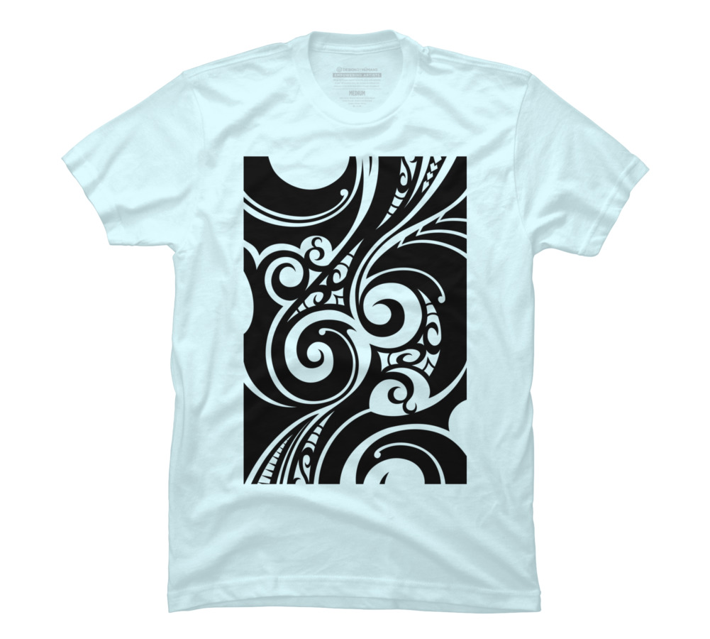 Hawaiian style tribal Mens Light Blue 