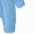 thumbnail image 7 of Jkety Boy Clothes Baby Bear Outfit Suit Fold-Over Mittens Footies Girls Boys Winter Fleece Clothes Hooded Jumpsuit Romper Blue,0-6 Months, 7 of 7