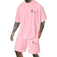 thumbnail image 4 of RUTAYY Men's Outfits Tracksuit Summer Sports Casual 2 Piece Short Sleeve Round Neck T-Shirts Shorts Sportswear Large Size Holiday Chic Clothing Sets, 4 of 5