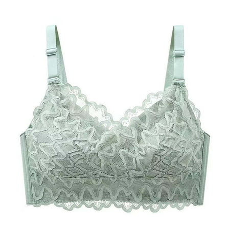 CAICJ98 Lingerie for Women Plus Size Padded Women Crop Floral Lingerie Bra Top Strappy Underwear Sheer Lace Bralette 42/95 Mint Green