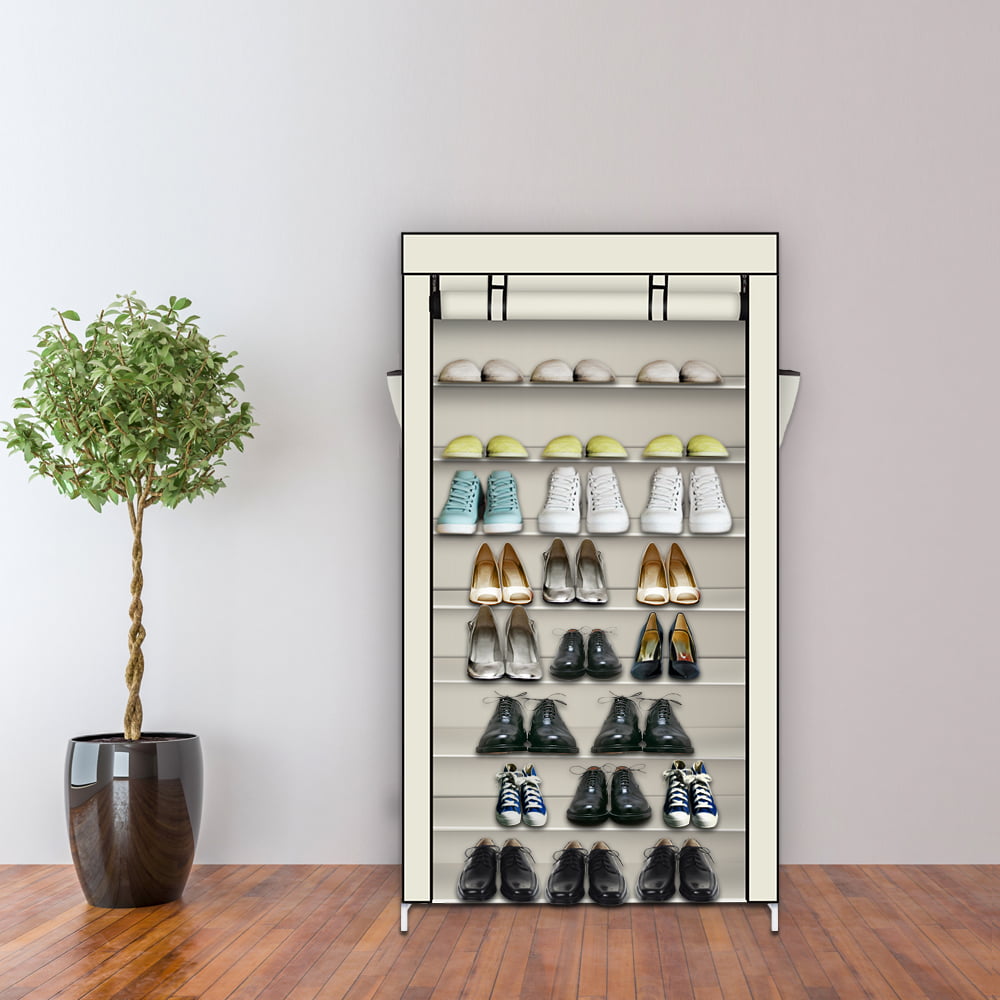 Fashion Dustproof Shoe Rack Cabinet Storage Organizer With Oxford Fabric Cover 