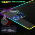 thumbnail image 4 of ExtreLife RGB Gaming Mouse Pad with Wireless Charger, LED Large Desk Mat, Ultra-Smooth Surface, Non-Slip Rubber Base, Waterproof Keyboard Pad, 4 of 10