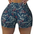 thumbnail image 2 of Lsque Leaves Snowflakes Pattern High Waisted Biker Shorts for Women-Tummy Control Fitness Athletic Workout Running Yoga Gym Shorts,Moisture-Wicking-Small, 2 of 9