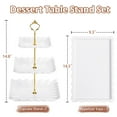 thumbnail image 2 of TINANA 5 Pack Dessert Table Display Set, 3-Tier Cupcake Stands & 3 Rectangular Serving Trays, White Plastic Cupcake Tower for Birthday, Baby Shower & Wedding, 2 of 6