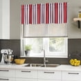 thumbnail image 5 of Red Pink Stripes Valances for Windows, Decorative Rod Pocket Window Valance Curtains, Country Simple Gradient Vertical Lines Short Curtain Drapes for Kitchen/Living Room, 2 Panels, 54" W x 18" L, 5 of 8