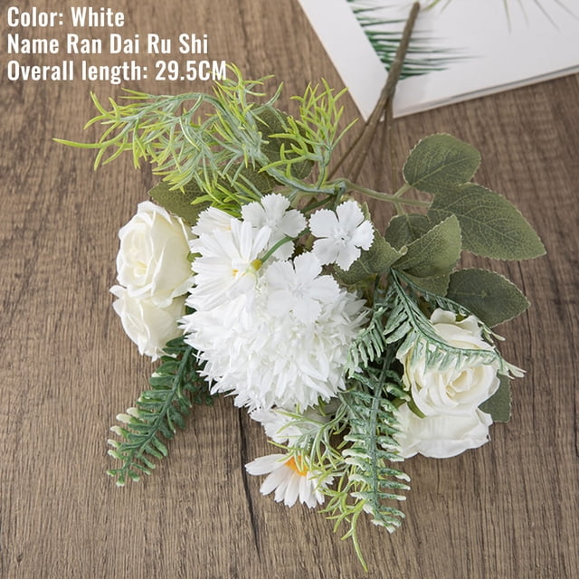 Flores artificiales, flores falsas, flores artificiales, centros de mesa para mesas, decoración para el hogar y la sala de estar, hierba de pampas falsa, arreglo para bodas, ramo de diente de león sim