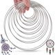 thumbnail image 1 of 16 piezas de anillos de metal anillos de alambre atrapasueños artesanías anillos de aros florales, plata, 5 / 6.5 / 8/10/12/14/16 / 19cm anillo de decoración móvil para colgar en la pared Xemadio MZQ-0141, 1 of 9