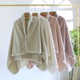 thumbnail image 2 of Women's Flannel Wearable Blanket, Fleece Lined Button Front Poncho Throw Comfy Warm Winter Shawl Cloak for Office Sofa, 2 of 9