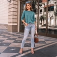 thumbnail image 6 of SUNBS Long Sleeve Shirts for Women Pleated Crew Neck Casual Fall Fashion Tops Loose Fit Clothes, Sizes S-2XL, 6 of 8