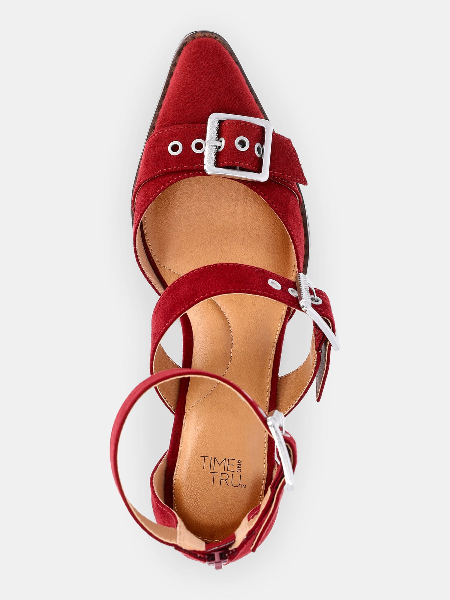 Time and Tru Women's Strappy Western Block Heel Shoes