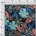 thumbnail image 2 of oneOone Polyester Spandex Aqua Blue Fabric Abstract Floral Craft Projects Decor Fabric Printed By The Yard 56 Inch Wide, 2 of 4